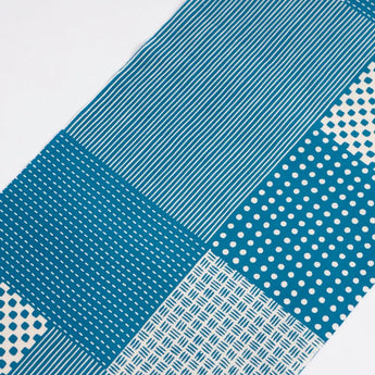 Hand-dyed | 100% silk | Cotton | Dyeing | Cut-edge small weave Blue Kamafune Kamafune