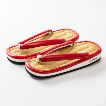 Natural bamboo grass mat L size Red / Black | K Bros. | Lightweight grass mat Lightweight grass mat