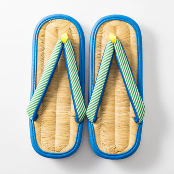 Natural bamboo grass mat L size blue / green | irozori | lightweight grass mat lightweight grass mat