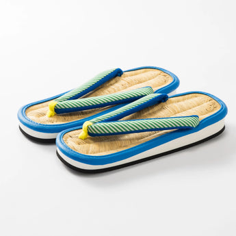 Natural bamboo grass mat L size blue / green | irozori | lightweight grass mat lightweight grass mat