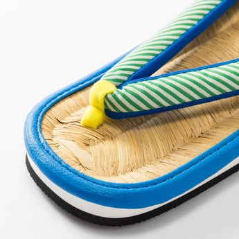 Natural bamboo grass mat L size blue / green | irozori | lightweight grass mat lightweight grass mat