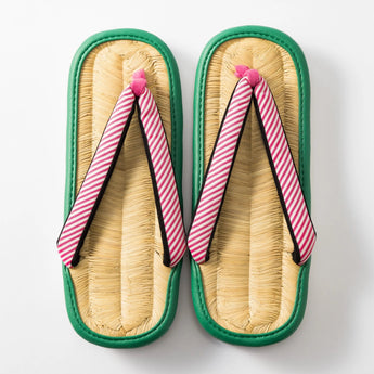 Natural bamboo grass mat L size blue / green | irozori | lightweight grass mat lightweight grass mat