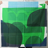 Baignoire 100cm | WATER BIRD / Green Navy | Masaru Suzuki - Double face | Organic cotton | Musubi Musubi