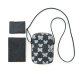 Japanese Paper Smartphone Pouch | mina perhonen | memoria Black | Lightweight Crossbody Bag | SIWA SIWA