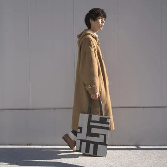 Washi Tote Bag | SAMIRO YUNOKI SIWA Flat Bag Gray L Size | SIWA SIWA