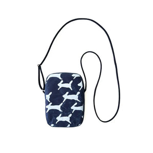 Washi Paper Smartphone Pouch | mina perhonen | run run run Dark Blue | Lightweight Crossbody Bag | SIWA SIWA