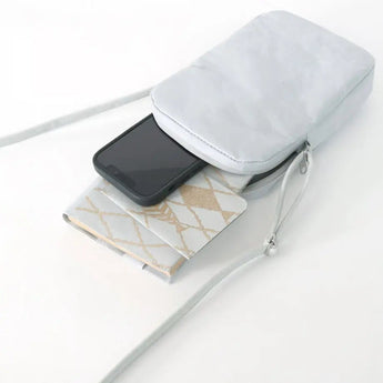 Washi Paper Smartphone Pouch | mina perhonen | run run run Dark Blue | Lightweight Crossbody Bag | SIWA SIWA