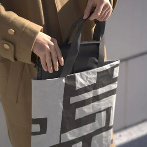 Washi Tote Bag | SAMIRO YUNOKI SIWA Flat Bag Gray L Size | SIWA SIWA