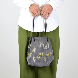 salvia | forest pocket bag Cotton canvas Revolutionary stitch gray 