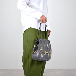 salvia | forest pocket bag Cotton canvas Revolutionary stitch gray 