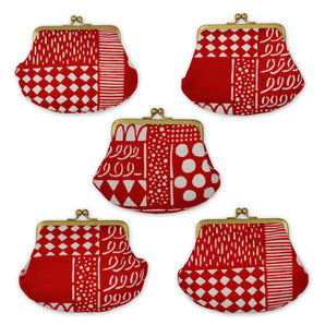 Yotsume dyed cloth | Gama mouth flower cloth red 