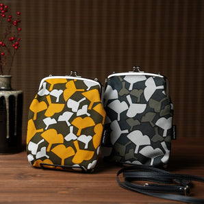 Gamaku (Vertical / Large) | Silver Cherry Blossom | Hand-dyed Umbrella Small Shoulder Japanese-made | Kyoto Craftsman Workmanship 【Fuwa Market Original】 