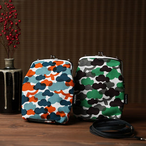 Gamaguchi (vertical type / large) | Matsukawa | Hand-dyed umbrella cloth smartphone holder Japan-made | Kyoto craftsman work 【 Fuwa Market Original 】 