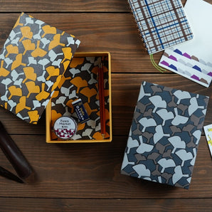 Wrapping box case | Silver plum blossom | Hand-dyed Japanese paper pen case Made in Japan | Happiness pattern series Small item holder 【 Fuwa Market Original 】 