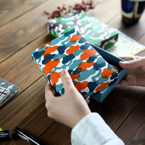 Sticker Box Case | Matsukawa | Hand-dyed Japanese Paper Brush Box Made in Japan | Happy Pattern Series Small Item Holder 【Fuwa Market Original】 