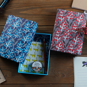 Wrapping box case | Nanten | Hand-dyed Japanese paper brush box made in Japan | Happy pattern series small item holder 【 Fuwa Market Original 】 