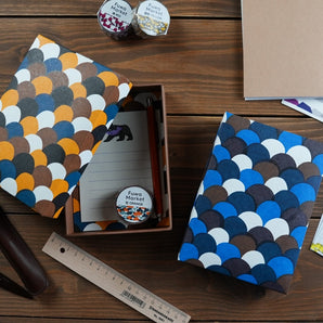 Box mit Deckel | Seestern | Handgefärbtes Washi-Papier, Stiftekasten, hergestellt in Japan | Glückliche Briefvorlage, kleine Aufbewahrung 【Fuwa Market Original】 