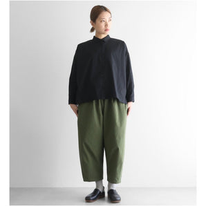 【ボトムス】バフクロス バルーンパンツ コットン フリーサイズ カーキ HUIS.