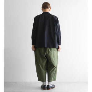 【ボトムス】バフクロス バルーンパンツ コットン フリーサイズ カーキ HUIS.