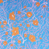 Hand-dyed Tie-dye | Roubai and Cat Willow Pattern | White / Blue Indigo / Light Green | Silk (Tokai Raw Material) | Kyoto Tomodan Tomodan