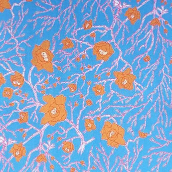 Hand-dyed Tie-dye | Roubai and Cat Willow Pattern | White / Blue Indigo / Light Green | Silk (Tokai Raw Material) | Kyoto Tomodan Tomodan