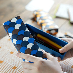 Pensees | Seeblaue Wellen | Handgefärbtes Washi-Papier, Füllfederhalter, in Japan hergestellt | Glückliches Briefpapier-Set mit kleinen Gegenständen 【Fuwa Market Original】 