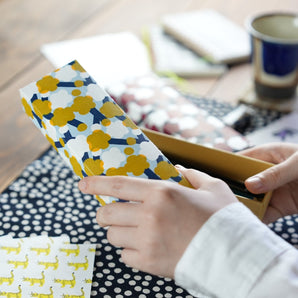 Pencils | Plum Blossom | Hand-dyed Japanese Paper Brush Pen Made in Japan | Happy Pattern Series Small Item Case 【 Fuwa Market Original 】 