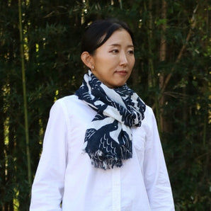 Yotsume Shibori | Dünner Stil Klassische Gruppe Blaugrün 