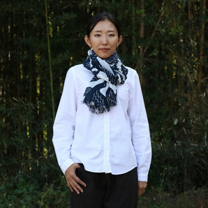 Yotsume Shibori | Dünner Stil Klassische Gruppe Blaugrün 