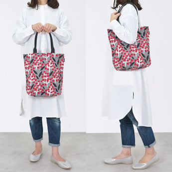 Tote bag (vertical type) | Nanten | Hand-dyed raw fabric Umbrella cloth 100% cotton bag Japan-made | Kyoto craftsman workmanship 【 Fuwa Market Original 】 Fuwa Market