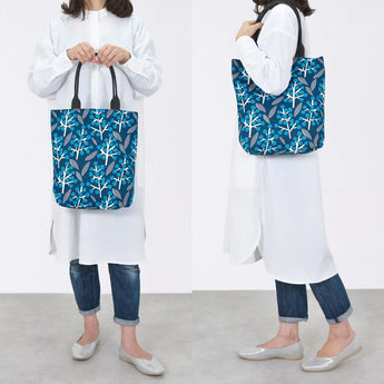 Tote bag (vertical type) | Nanten | Hand-dyed raw fabric Umbrella cloth 100% cotton bag Japan-made | Kyoto craftsman workmanship 【 Fuwa Market Original 】 Fuwa Market