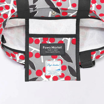 Tote bag (vertical type) | Nanten | Hand-dyed raw fabric Umbrella cloth 100% cotton bag Japan-made | Kyoto craftsman workmanship 【 Fuwa Market Original 】 Fuwa Market