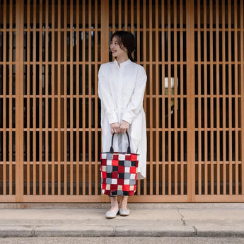 Tote Bag (Vertical Type) | Aoba Nami Yaki | Hand-dyed Fabric, Canvas, 100% Cotton, Bag, Made in Japan | Kyoto Artisan Workmanship 【Fuwa Market Original 】 Fuwa Market