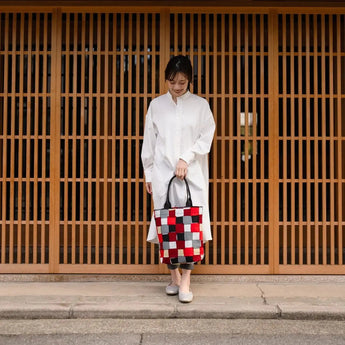 Tote Bag (Vertical Type) | Aoba Nami Yaki | Hand-dyed Fabric, Canvas, 100% Cotton, Bag, Made in Japan | Kyoto Artisan Workmanship 【Fuwa Market Original 】 Fuwa Market
