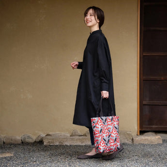 Tote bag (vertical type) | Nanten | Hand-dyed raw fabric Umbrella cloth 100% cotton bag Japan-made | Kyoto craftsman workmanship 【 Fuwa Market Original 】 Fuwa Market