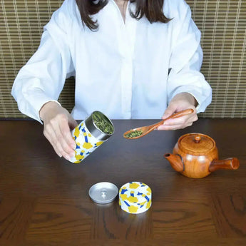 Tea caddy | Pine tree bark | Hand-dyed Japanese paper Tea container Made in Japan | Happiness pattern series 【 Fuwa Market Original 】 Fuwa Market