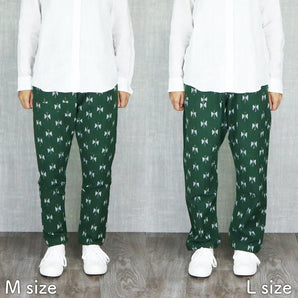 【ボトムス】久留米絣 もんぺ Butterfly グリーン S M L うなぎの寝床