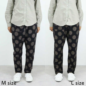 【ボトムス】久留米絣 いろはもんぺ よこ絣 ビターチョコ M L うなぎの寝床