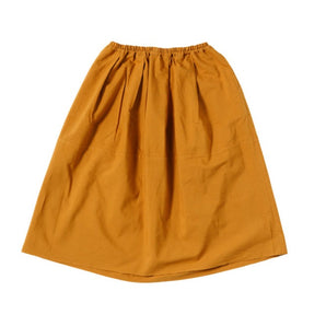 【スカート】久留米絣 無地 ベージュ フリーサイズ 綿100% うなぎの寝床