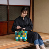 Tote Bag (Horizontal Type) | Aomori Wave Pattern | Hand-Dyed Fabric, 100% Cotton Canvas Bag, Made in Japan | Kyoto Craftsman Workmanship 【Fuwa Market Original 】 Fuwa Market