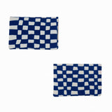 Yotsume Dyed Cloth Sleeve | Name Engraving | Kawari Ichimatsu, Naito Color | Navy