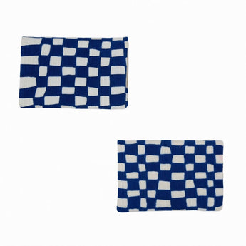 Yotsume Dyed Cloth Sleeve | Name Engraving | Kawari Ichimatsu, Naito Color | Navy