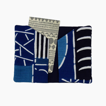 Yotsume dyed cloth with name engraving, cotton, No. 1, woven color, red, blue