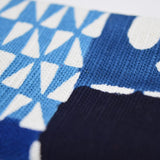 Yotsume dyed cloth with name engraving, cotton, No. 1, woven color, red, blue