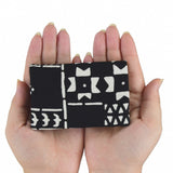 Yotsume dyed cloth with name stamp, cotton cloth, blue indigo, red, Navy