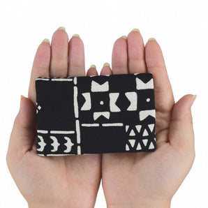 Yotsume dyed cloth with name stamp, cotton cloth, blue indigo, red, Navy