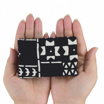 Yotsume dyed cloth with name stamp, cotton cloth, blue indigo, red, Navy