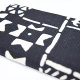 Yotsume dyed cloth with name stamp, cotton cloth, blue indigo, red, Navy