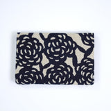 Yotsume dyed cloth, name engraving included, card case, mass-produced flower, blue-green, vermilion, navy