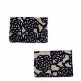 Yotsume dyed cloth, name engraving included, card case, mass-produced flower, blue-green, vermilion, navy